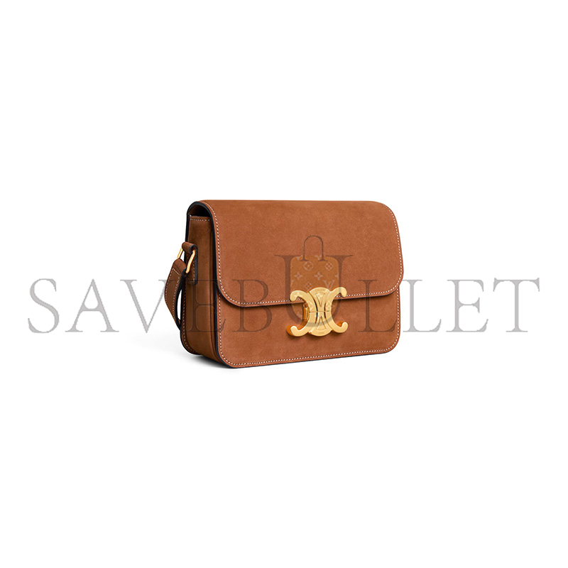 Ce1i*e teen triomphe bag in nubuck calfskin 188423gr5.02cm (18.5*13.5*7cm)